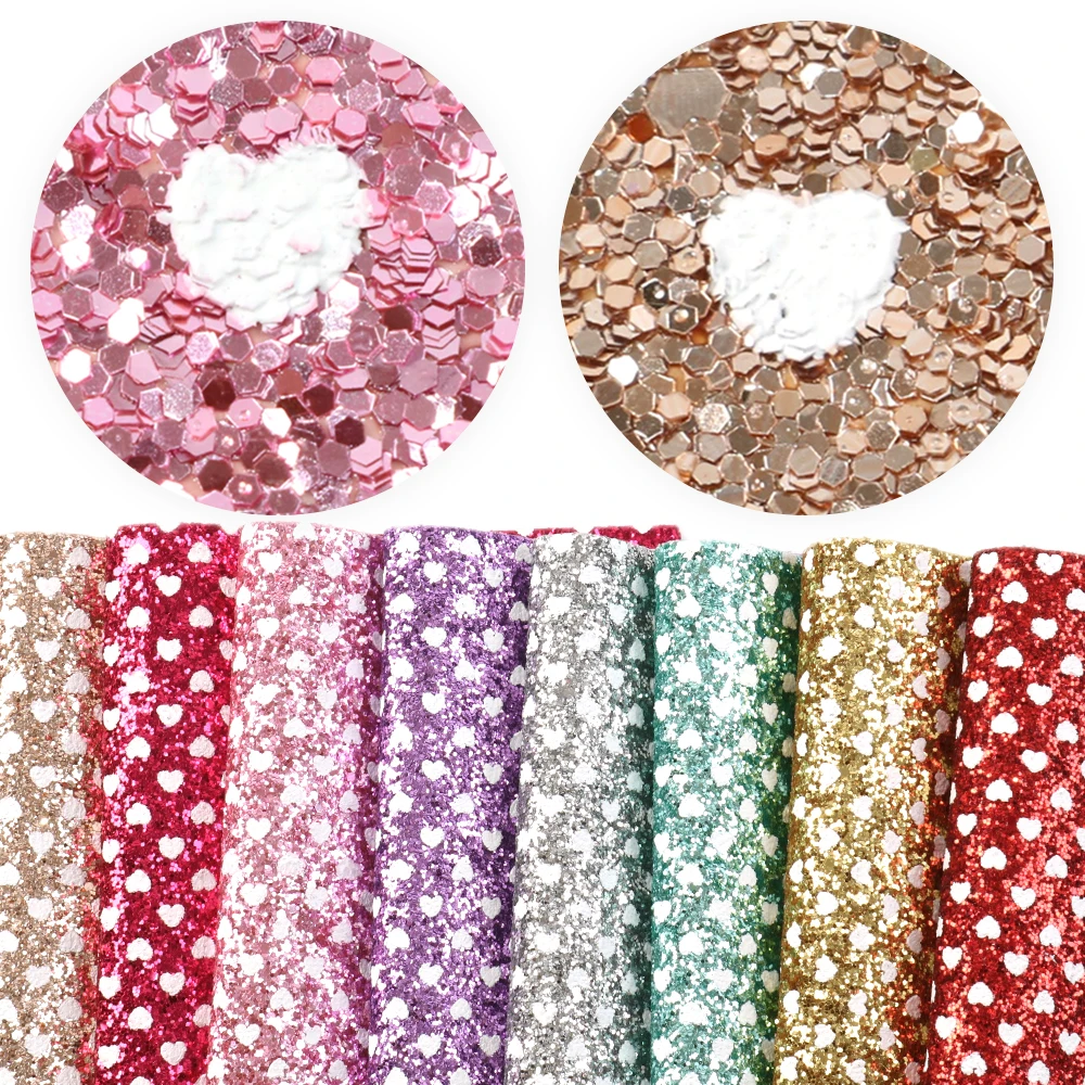 David accessories 8 шт./компл. 20*34 см блестящие сердца День Святого Валентина искусственная синтетическая кожа, бант для волос сделай сам, сумок, обуви, ремесла, 1Yc6445