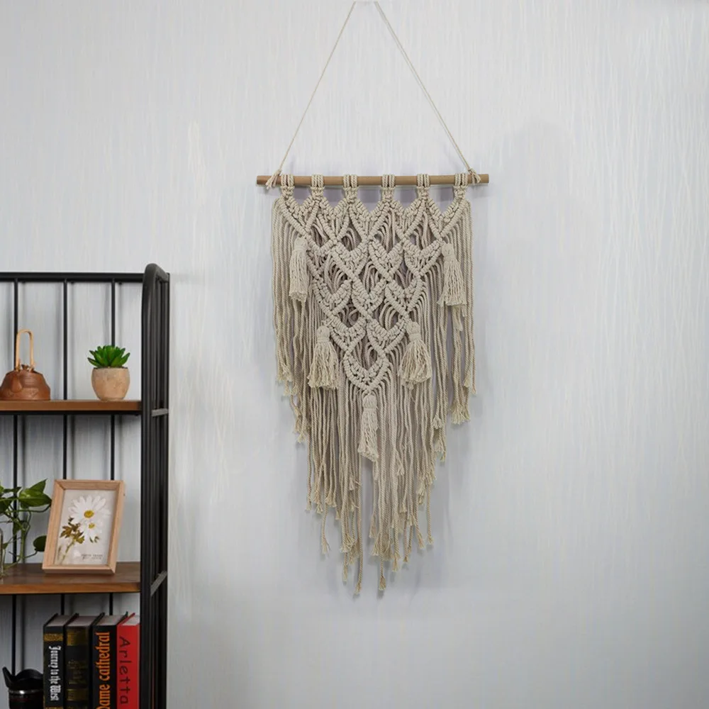 

LYN&GY Hanging Nordic Style Line Weaving Macrame Wall Art Handmade Wall Hanging Tapestry Bohemia Studio Lovely Girl Dropshipping