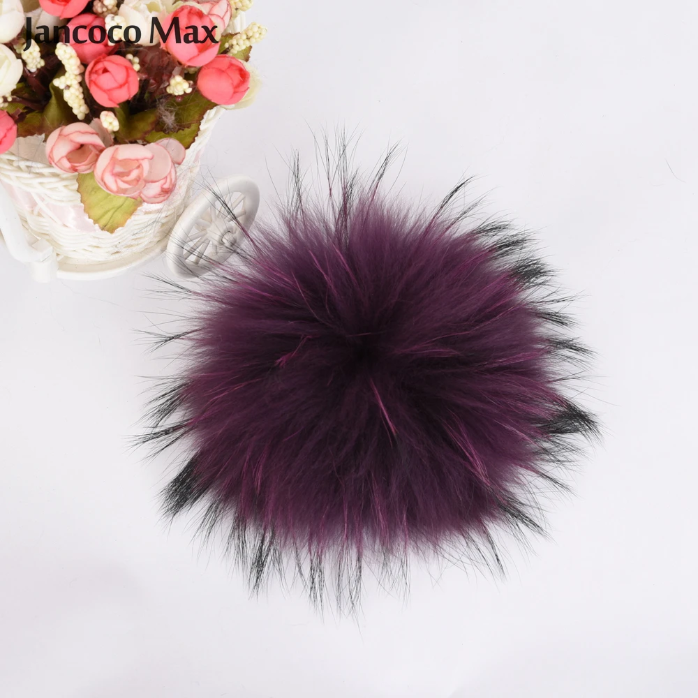 Настоящий помпон из меха енота мяч высокого качества меховой шар для шапки 15 см S7265