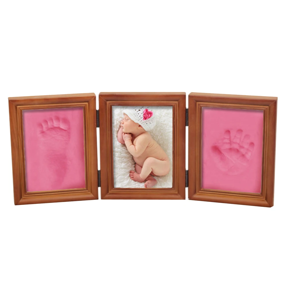 Новый милый 3D DIY детские фоторамки Handprint след мягкая глина игрушка тройные