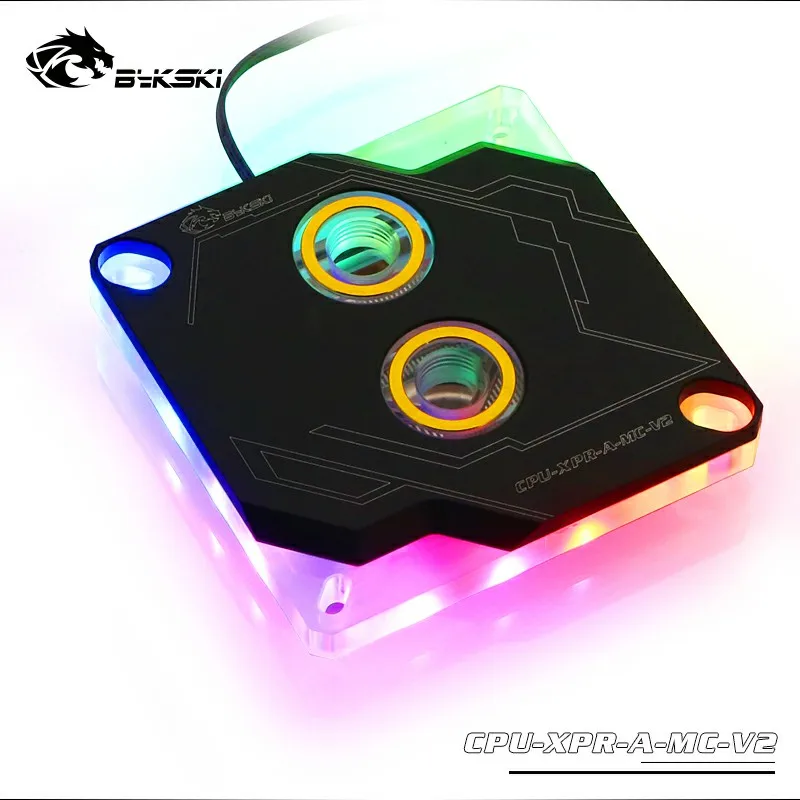 Bykski Процессор воды блок использовать для INTEL LGA1150 1151 1155 1156 2011 2066X99X299 I7/5В 3PIN заголовок полосы пропускания светильник поддержка AURA SYNC - Цвет лезвия: CPU-XPR-A-MC-Black