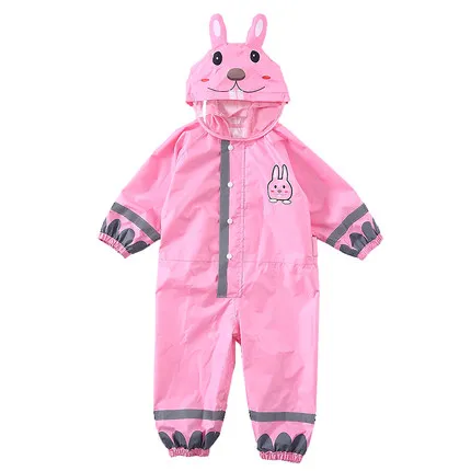 Pink Rabbit Kocotree/детский желтый дождевик с жирафом; Детский комбинезон; дождевик для маленьких мальчиков и девочек; комплекты водонепроницаемой одежды для детей - Цвет: Pink Rabbit