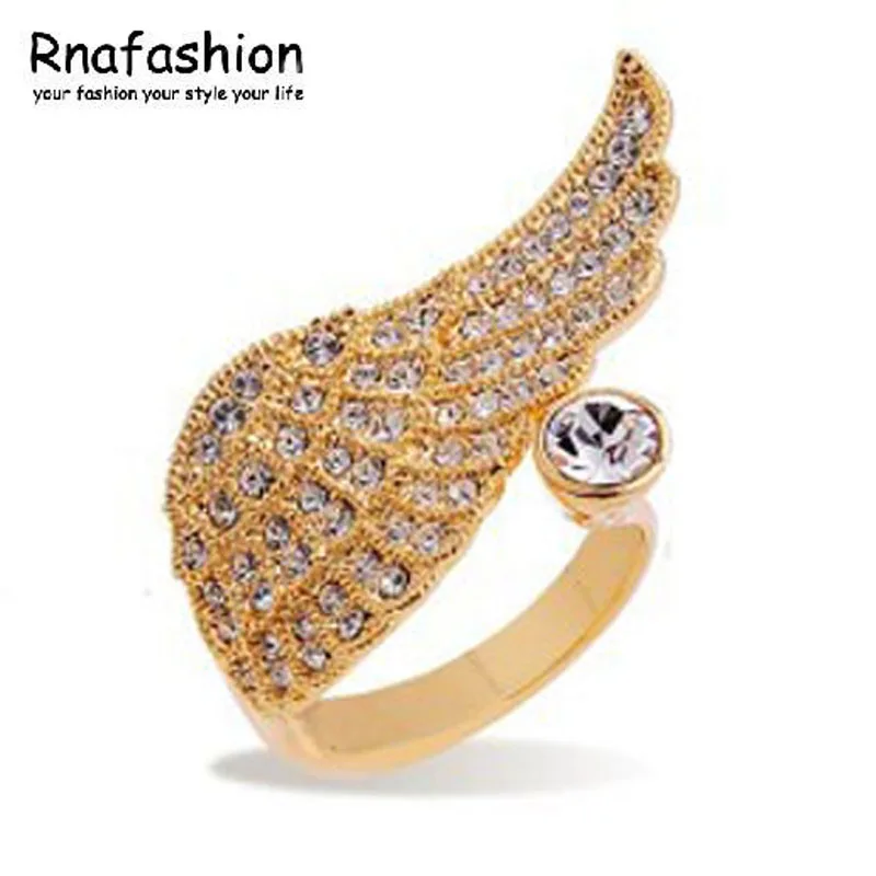 Ретро преувеличенный приток людей открытые кольца оптом Крылья ангела 064|retro