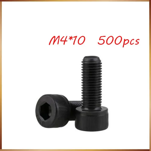 M4 screws stainless nails bolts 500pcs/lot M4*10 Black Nylon Allen Bolt Hex Socket Head Cap Screws reviter | Обустройство дома