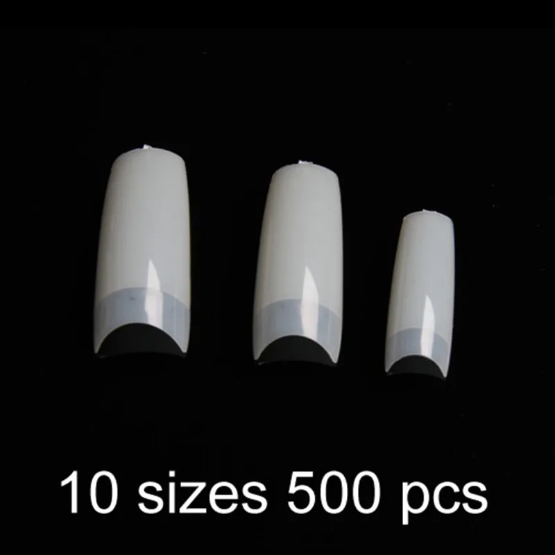 Накладные ногти 500 шт./лот французские пластиковые накладные Типсы натуральный