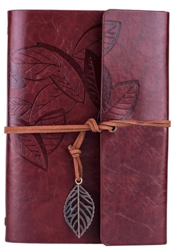 Фотоальбом, 5 дюймов, 7 дюймов (A7/A6), из искусственной кожи Обложка из крафтовой бумаги с кленовыми листьями, винтажная Обложка, дневник, альбом для путешествий самосбывающийся дневник slovodna   обложка