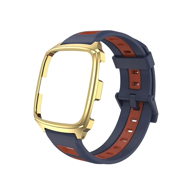 Midnight Blue Orange Mijobs ремешок на запястье для Fitbit Versa Lite аксессуары Чехол протектор Браслет для Fitbit Versa ремешок Смарт часы крышка браслет - Цвет: Midnight Blue Orange