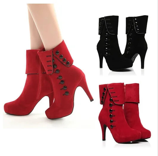 Size35-42 Модные женские ботинки коллекция 2016 года ботильоны на высоком каблуке