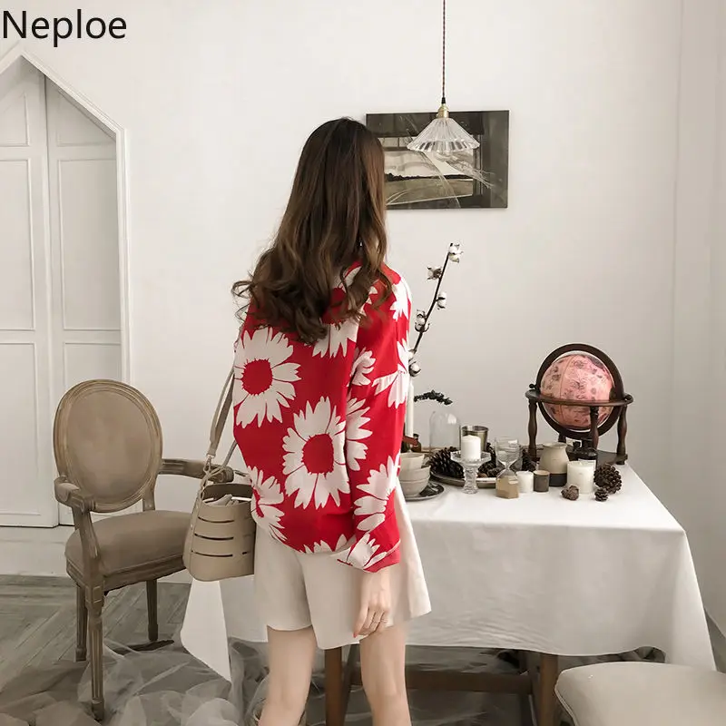 Neploe/Летняя модная женская блузка рубашки с длинными рукавами и карманами 2019