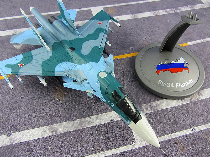 AVIC Россия ВВС Су 34 Fullback Flanker изделия из сплава модель самолета SU34 Высокая имитационная модель 1: 72 истребителя