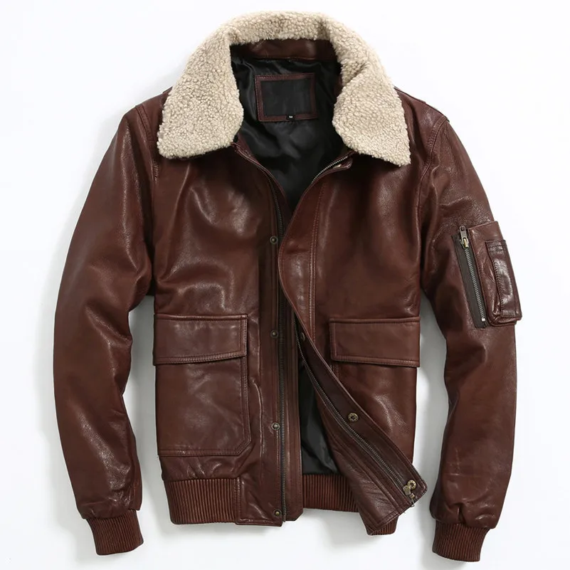 Мужская летная куртка из натуральной кожи с меховым воротником|jacket fashion|jacket fashion
