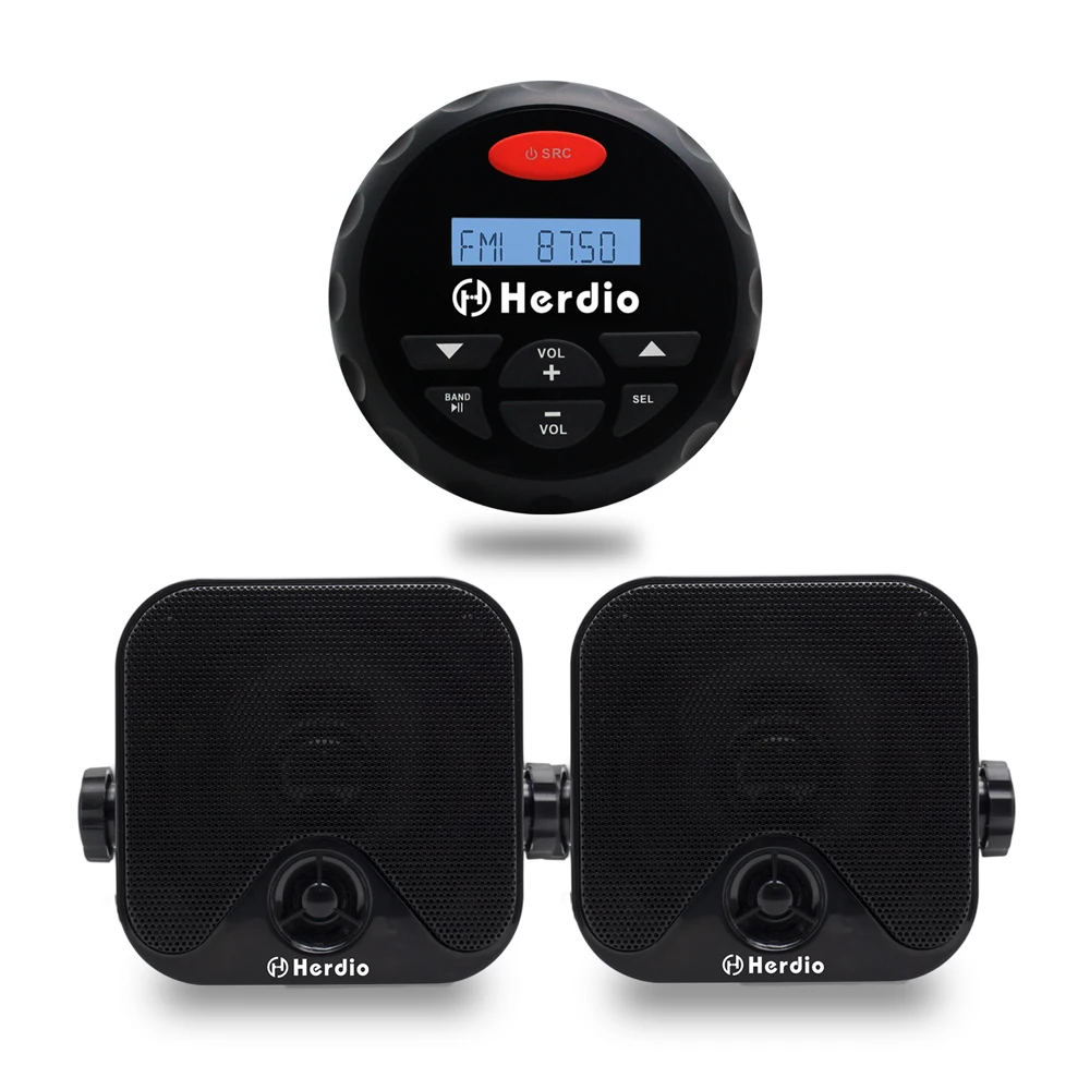 Водонепроницаемый морской радиоприемник FM AM Аудио Bluetooth стерео + 4