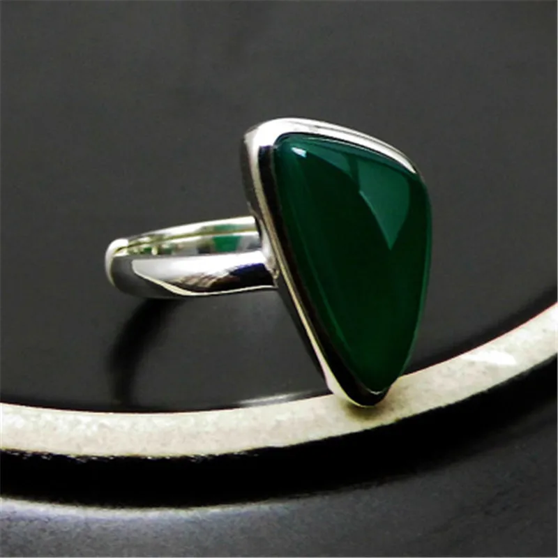 Женское кольцо с треугольным агатом на указательный палец|Кольца| |