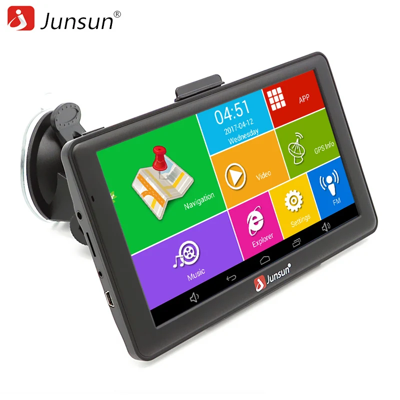 Junsun 7 дюймов HD Android автомобилей GPS навигации WI FI quad core грузовик Навигатор