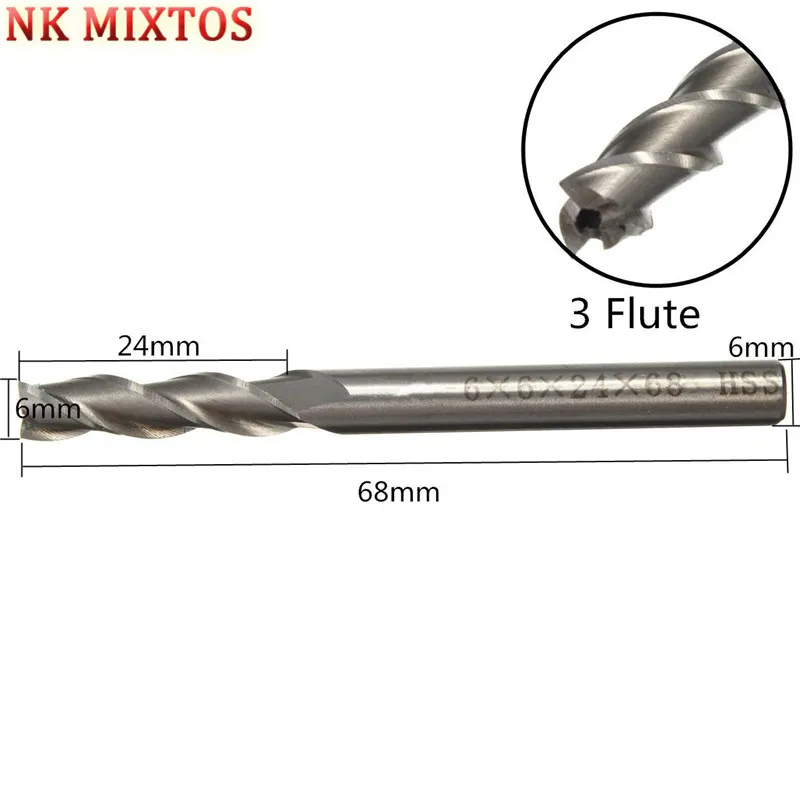 Горячая продажа HSS & Алюминий Экстра длинная 68 мм хвостовик диаметр 6 3 Флейта