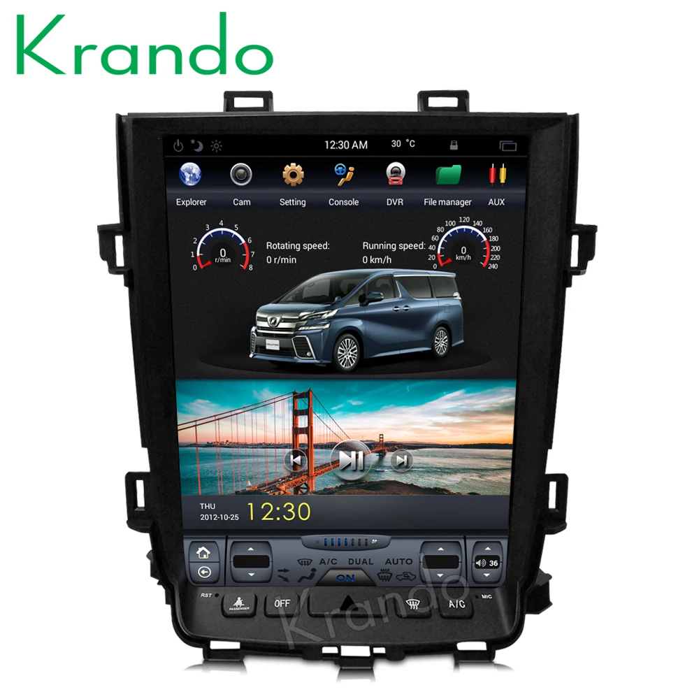 Krando Android 8,1 10," Tesla вертикальный Автомобильный мультимедийный плеер gps для Toyota Alphard 2007-2013 радио аудио навигационная система BT