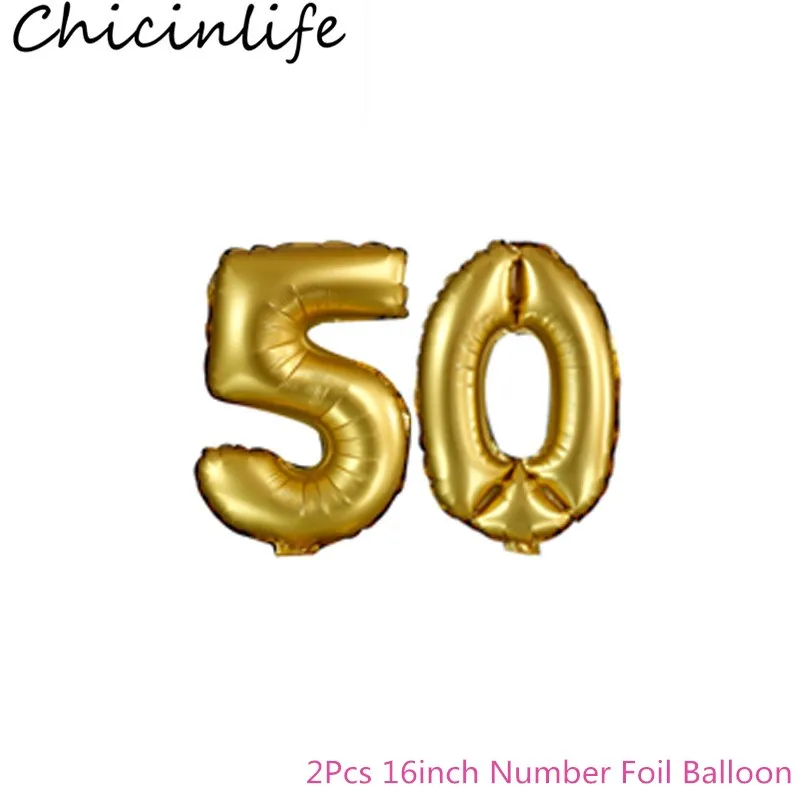 Chicinlife 2 шт 16 дюймовые фольгированные шары с цифрами 30/40/50/60 лет для взрослых дня