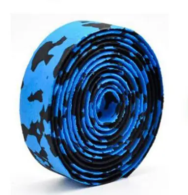 Black Blue 1 шт., лента для руля велосипеда, для шоссейного велосипеда, камуфляжная, велосипедная ручка, ремень, пробковая обмотка, для велосипеда, пробковая лента для руля велосипеда - Цвет: Black Blue