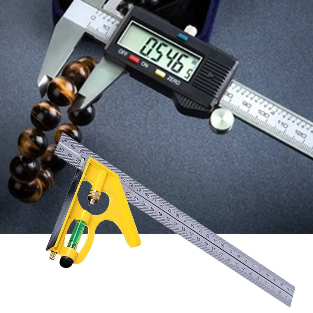 300mm Measuring Instrument Combination Angle Rule Professional Woodworking Tools Stainless Steel Protractor Multifunctional | Инструменты