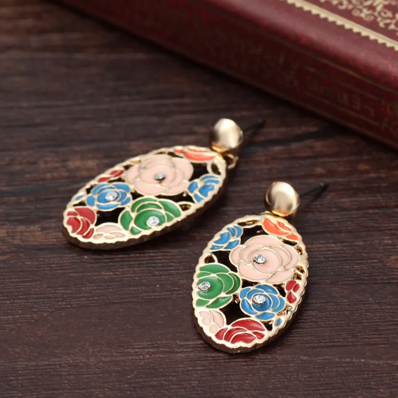 Neoglory Light Yellow Gold Color Flower Jewelry Set for Women Wedding Necklace Earrings Fashion Stoving Varnish Gift | Украшения и