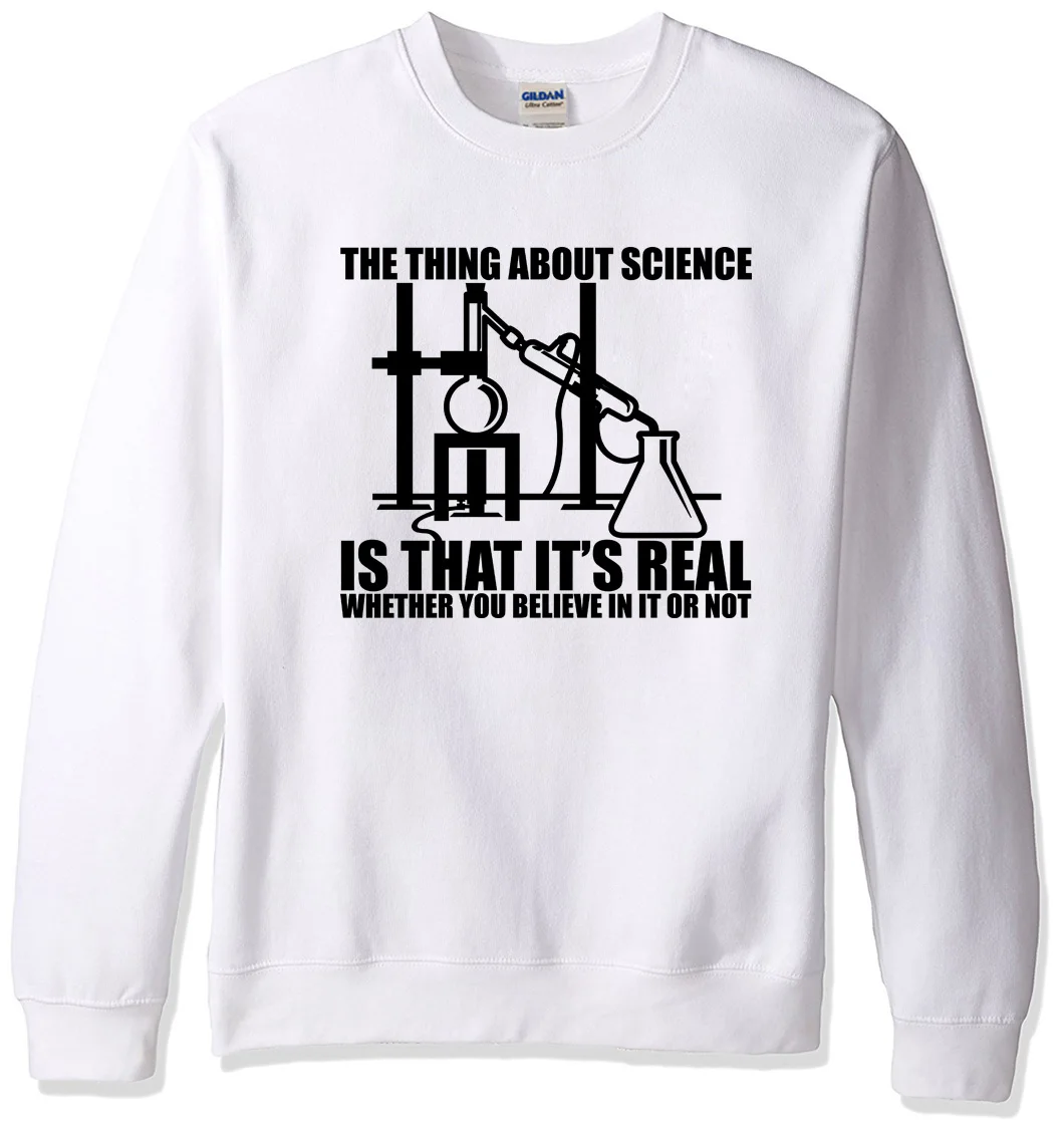 Мужская Спортивная толстовка с буквенным принтом Science Real Believe or Not Повседневная