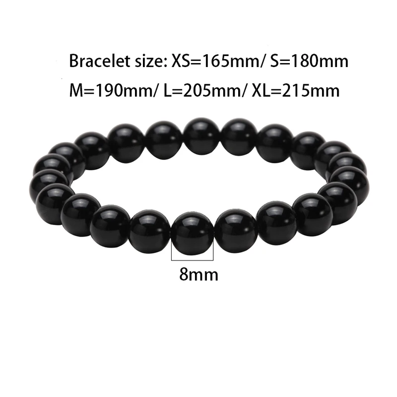 2018 New promotion 8 mm Black Onyx beads natural stone beaded bracelets Wild Male and Female Original Couple | Украшения и