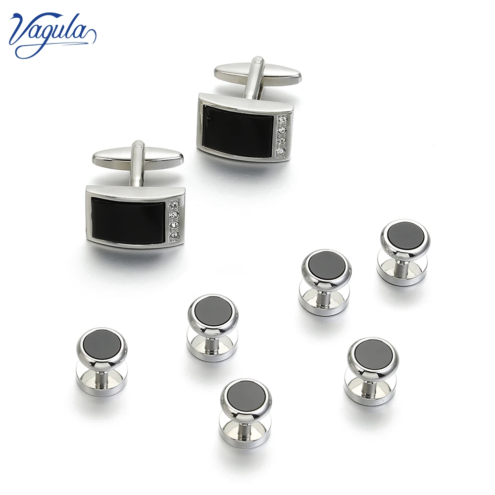 

VAGULA Classic Cufflink Collar Stud 8 PCS Set Men Jewelry Spinki Tuxedo Gemelos Cuff link Gift 425