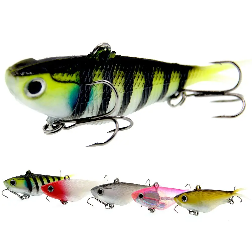 

WLDSLURE Fishing Lures 95mm 20g Soft Vibe Lures Soft Plastics Jig Head Bait