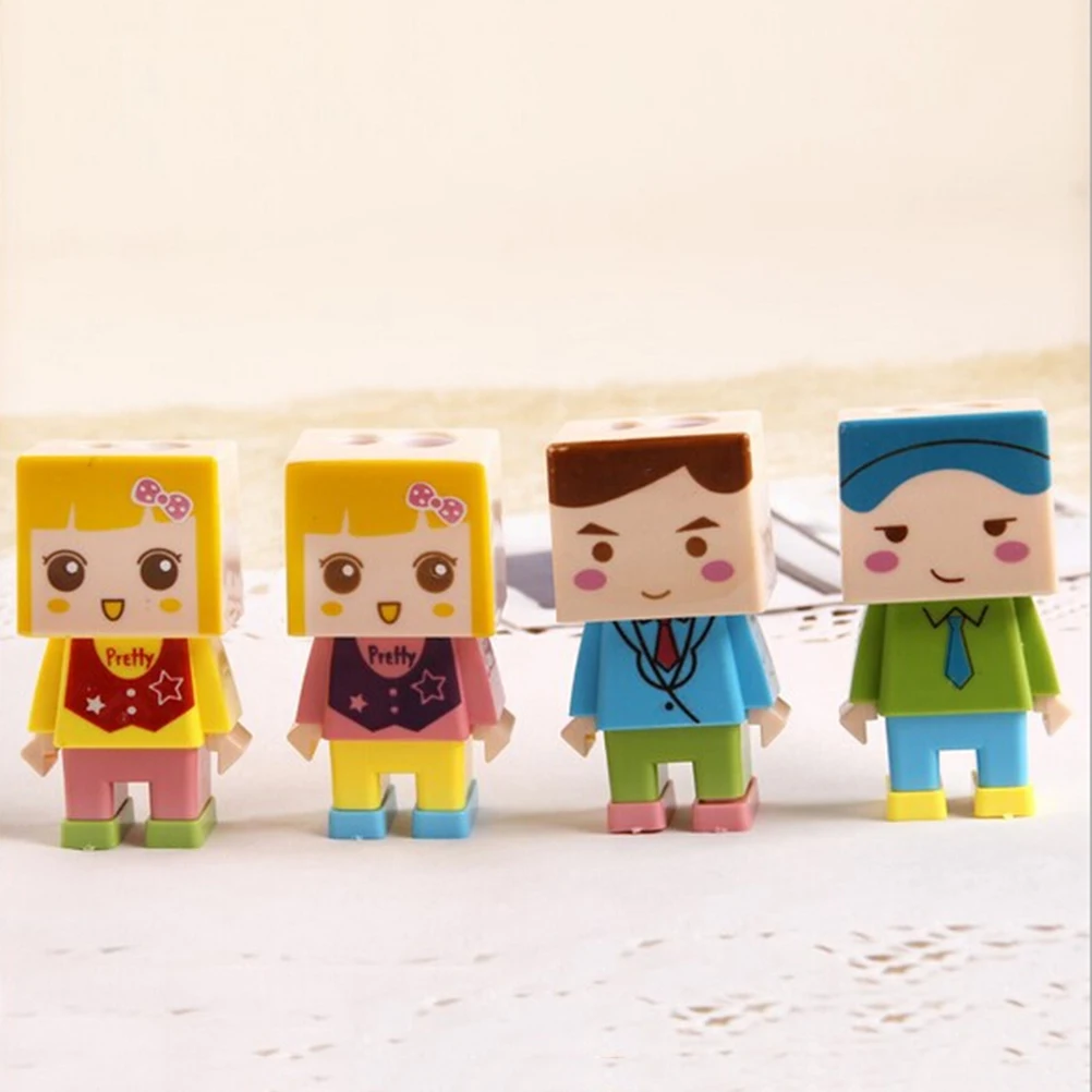 Кавайная Милая забавная кукольная точилка для карандашей с двумя отверстиями