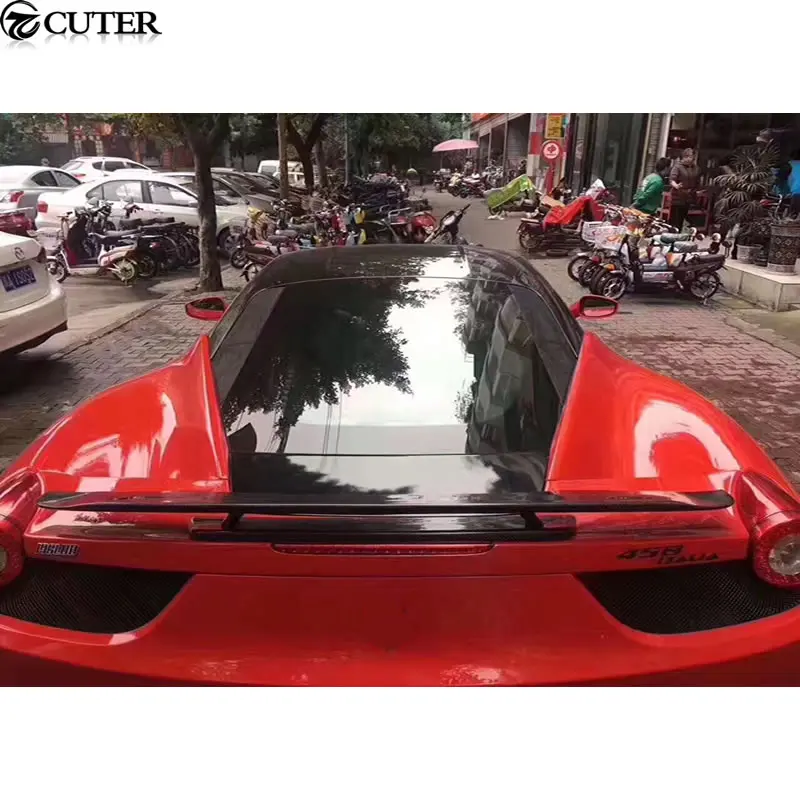 458 углеродное волокно комплект кузова автомобиля задний спойлер багажника губа
