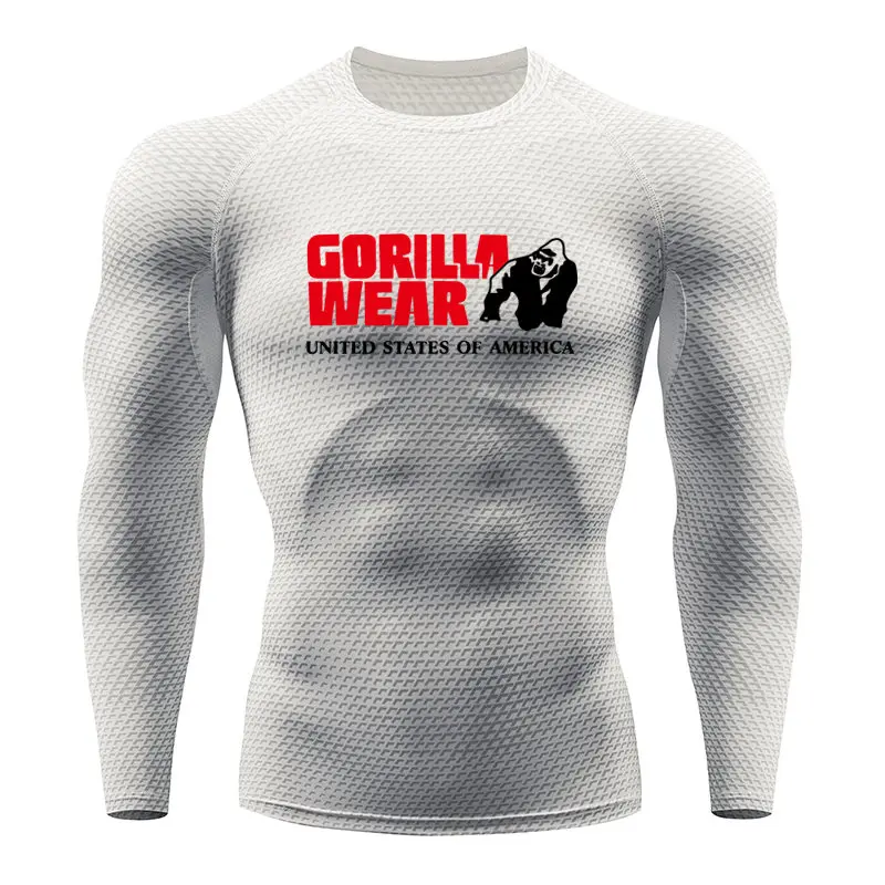 4 Мужская футболка для бега Gorilla Snake gym одежда для фитнеса Топ Рашгард одежда для футбола быстросохнущая спортивная мужская рубашка - Цвет: 4