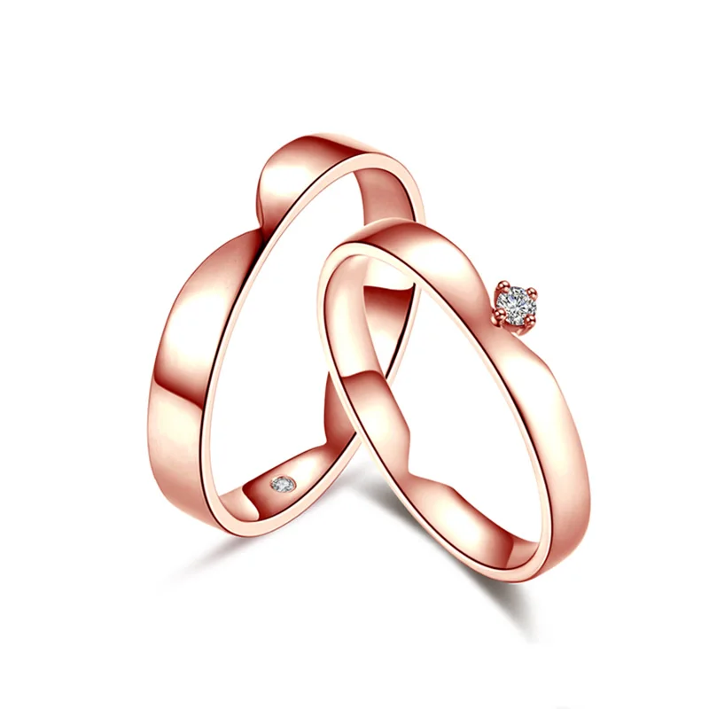 ZOCAI Brand Wedding Couple Ring Men ring 0.005 CT Women 0.03 Real certificated diamond 18K gold (AU750) rings Q00978AB | Украшения и