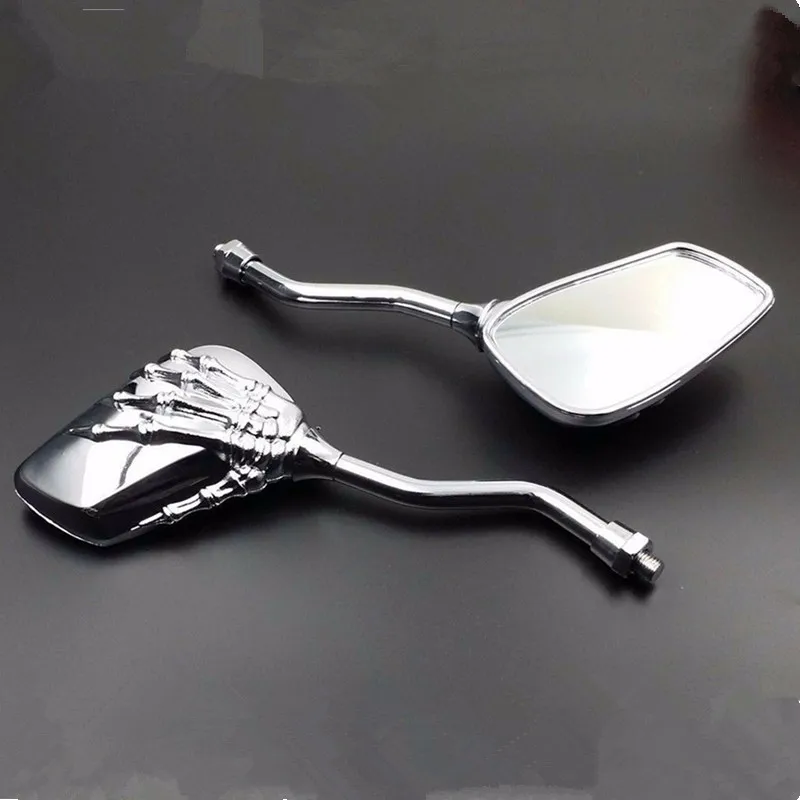 

Universal 8mm 10mm Skull Skeleton Mini RearView Side Mirrors Motorcycle For Harley Honda Yamaha Kawasaki Suzuki Chopper Bobber