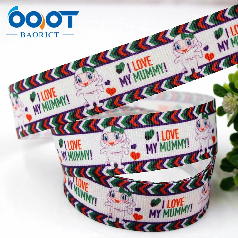 176034 22 мм мультфильм печатных grosgrain ленты Аксессуары для одежды аксессуары волос