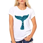 Футболка женская с коротким рукавом и принтом русалка