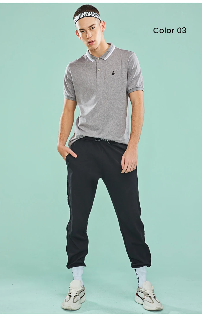 Giordano футболка Polo slim fit с короткими рукавами, с вышивкой якоря на груди, имеет несколько цветовых решений, а так же размеров