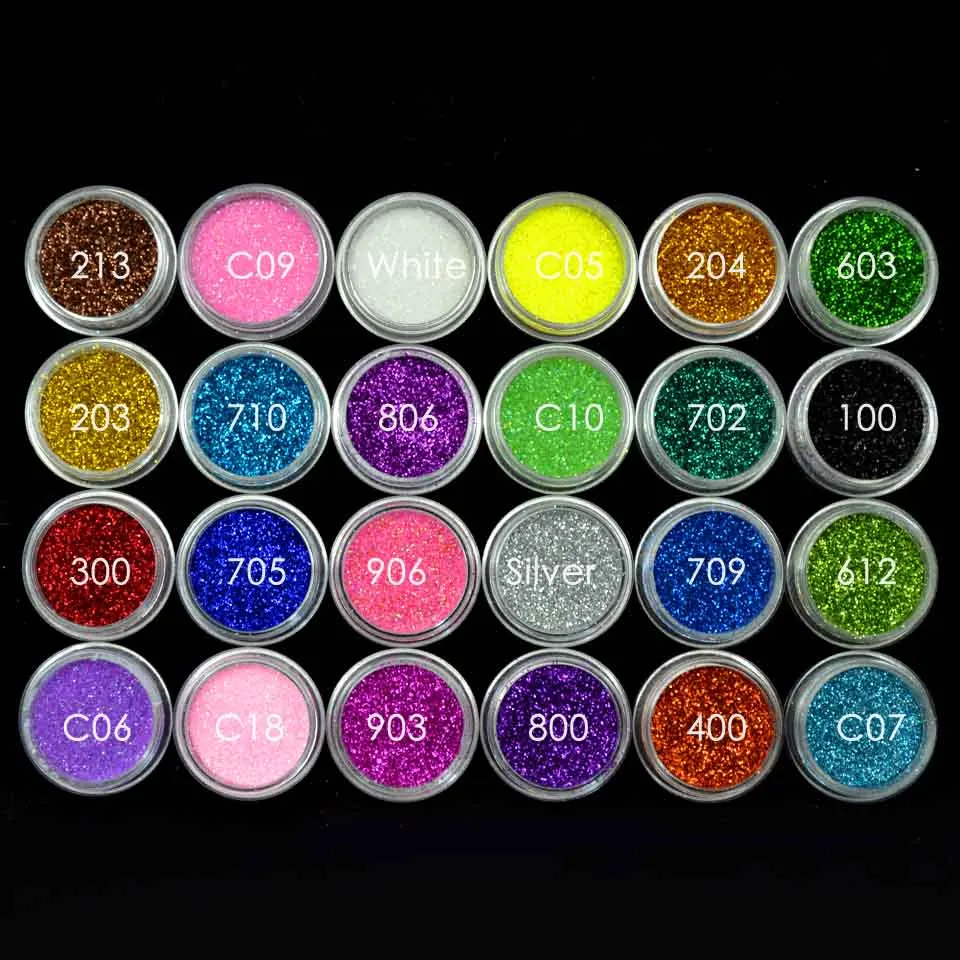 24 цвета Nailart блеск голографический лак Порошковые блестки для ногтей порошок