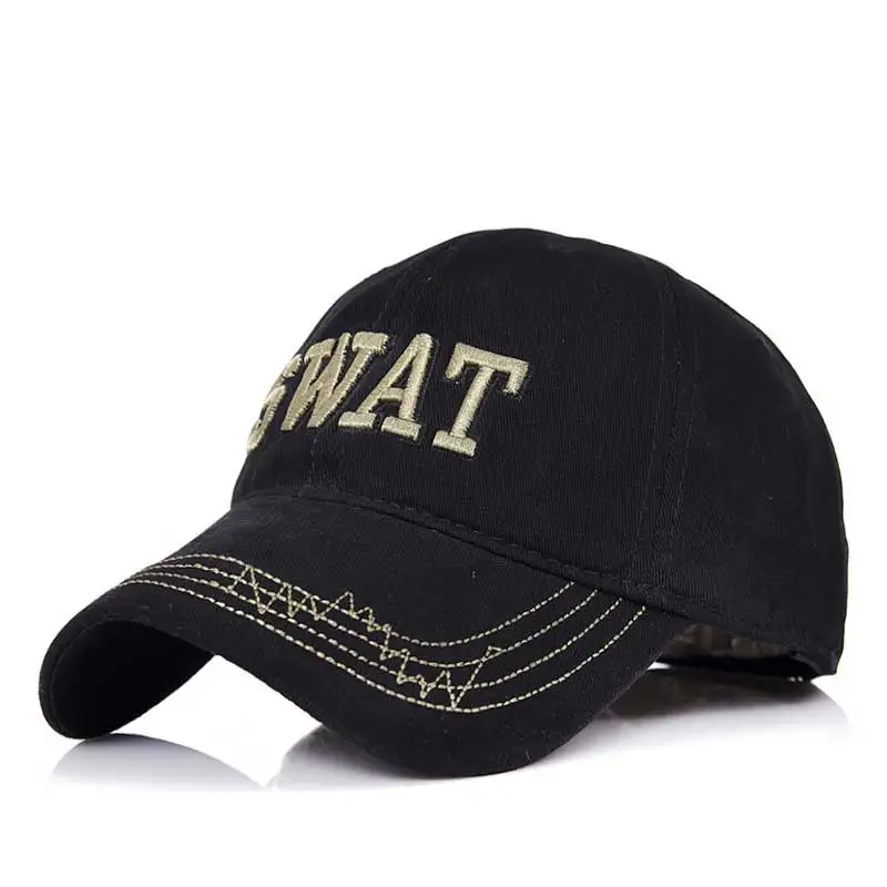 Black Новая камуфляжная бейсбольная кепка SWAT Мужская Уличная армейская шапка тактическая хлопковая Регулируемая шапка для папы камуфляжная кепка Jungle Bone Snapback Gorras - Цвет: Black