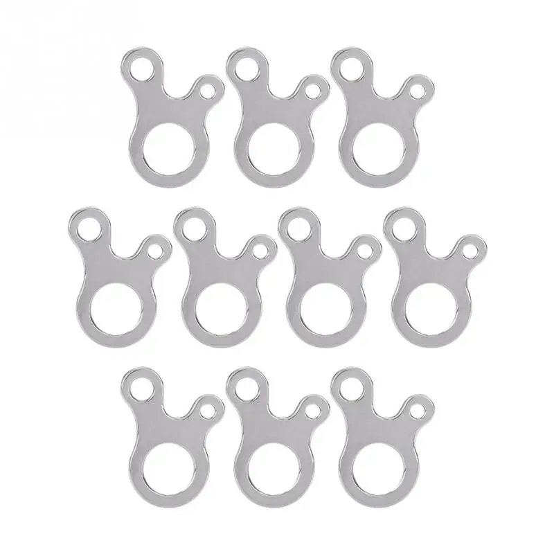 

10pcs Camping Tent Buckle Quick Knot Tent Rope Buckle 3 hole Antislip Outdoor Multi-purpose Stainless Steel Fast Knotting Buckle