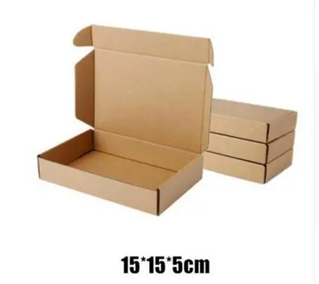 Коробка из крафт-бумаги коричневого цвета для упаковки ювелирных изделий, свадебных конфет, шоколадных изделий и подарков ручной работы, размером 15*15*5 см, 10 штук в упаковке, с возможностью отправки по почте.