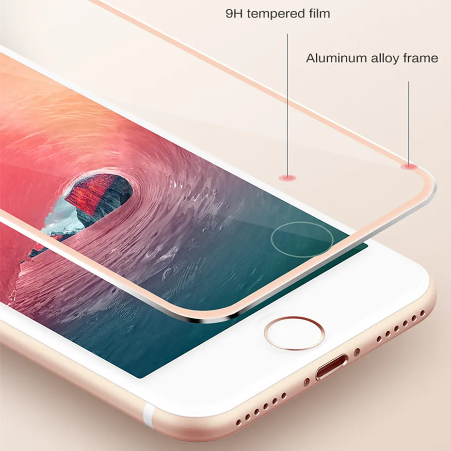 2 шт металлическая рамка закаленное стекло для iphone 6 6s 7 8 plus 3d изогнутый экран протектор для iphone x xs max 5 5S se защитная пленка