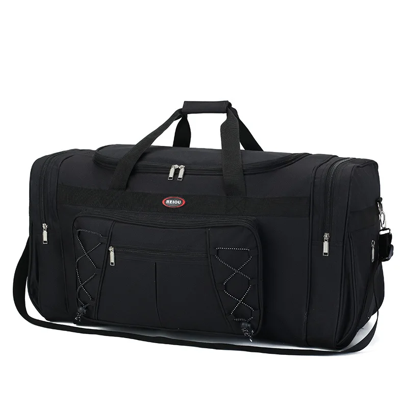 Black Большая Дорожная сумка 50L нейлоновые уличные сумки, одноцветная спортивная сумка, спортивные сумки, мужские сумки для путешествий, кемпинга, 6 цветов, WX133 - Цвет: Black
