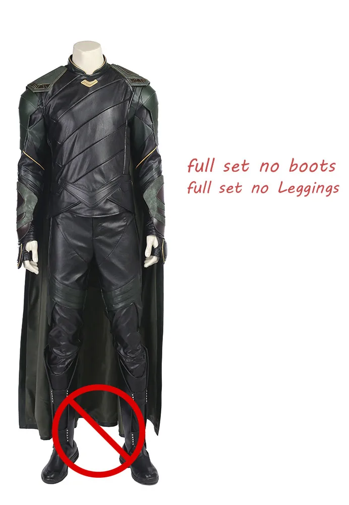 no boots legging ТОР 3 Ragnarok Локи Косплей Костюм Тор: Ragnarok Косплей Костюм для взрослых мужчин косплей полный набор для Хэллоуина - Цвет: no boots legging