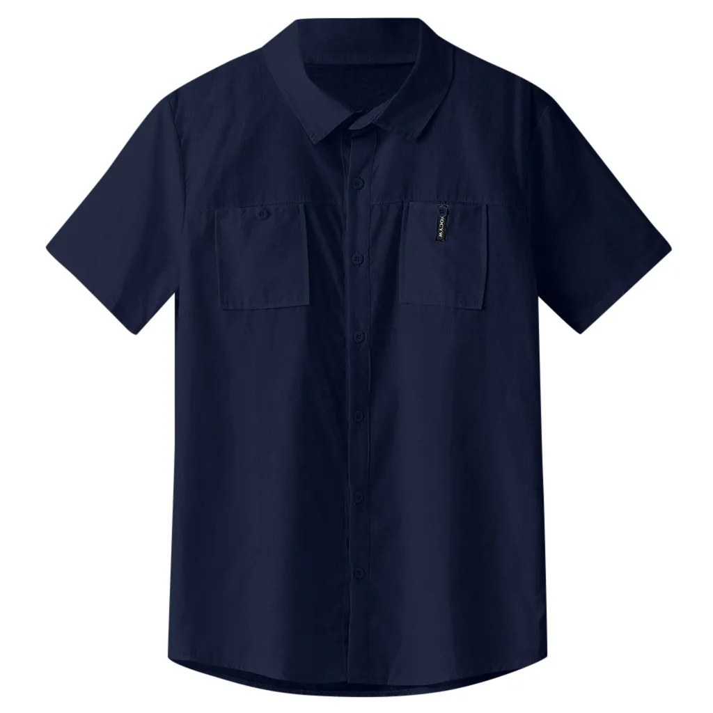 Мужская Повседневная футболка Облегающая рубашка из хлопка и льна с коротким