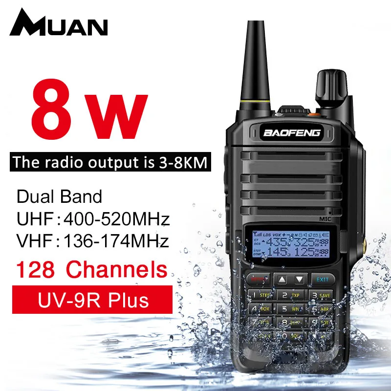 Baofeng UV 9R плюс двухканальные рации 15 Вт УКВ двухдиапазонный ручной двухстороннее