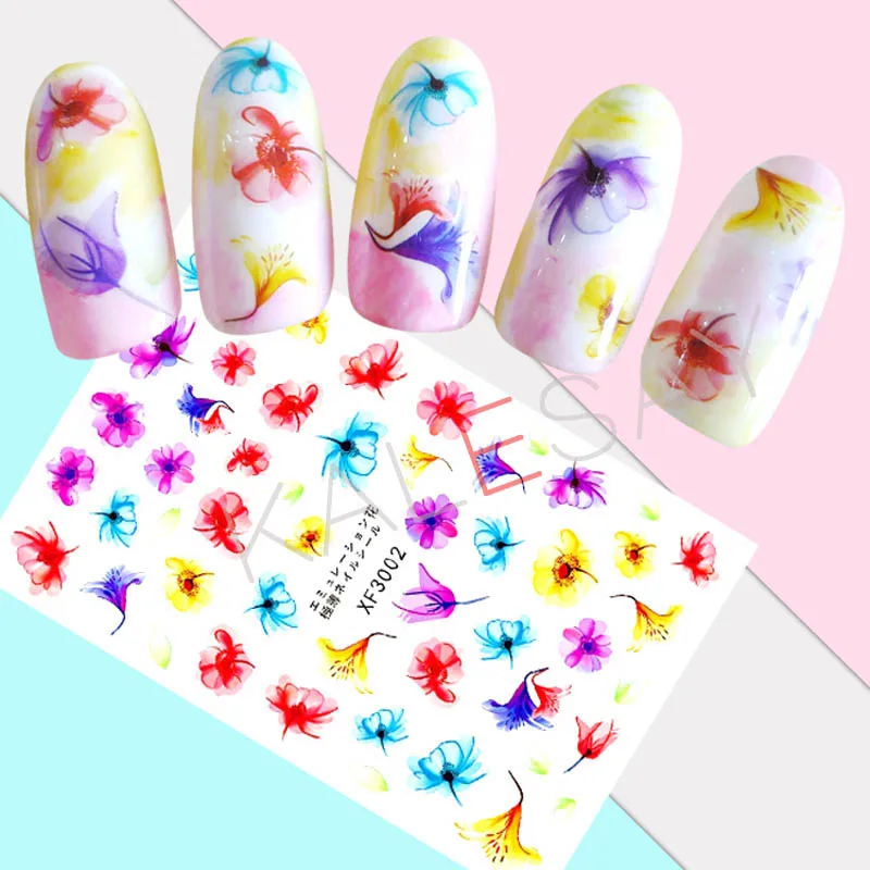 Большой цветок украшения для ногтей Стикеры s дизайн Фольга ваших ноготков Нейл