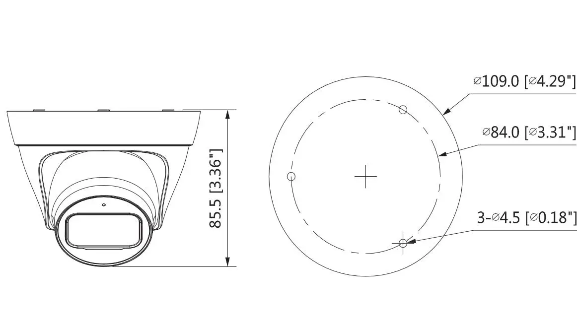 

Dahua IP Camera IPC-T1B20-L 2MP 2.8mm 3.6mm Fixed lens IR Turret Network Camera with POE Security Camera IPC-HDW1230T1-L
