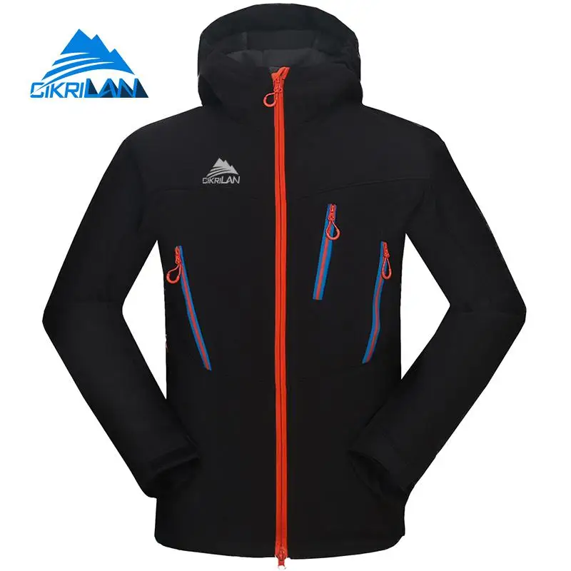 Мужская водонепроницаемая куртка с капюшоном флисовая защитой от ветра для