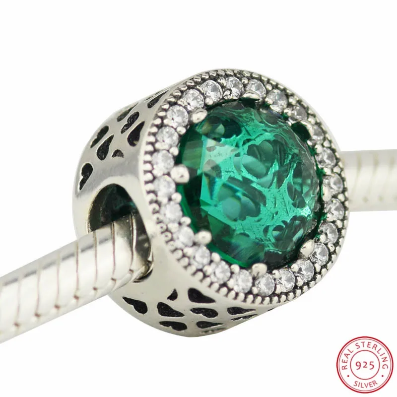 Бусины сердца с прозрачным фианитом серебро 925 пробы|beads beads|beads with heartsbeads green |