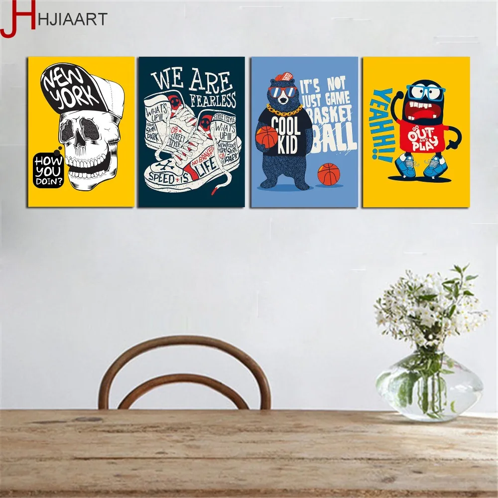 

Graffiti Wall Art Poster Hip-Hop Robot Creative and Prints Canvas Painting Home Decor Wall Pictures for Kids Room Bedroom